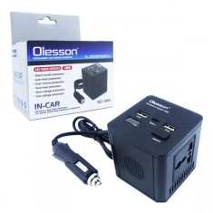 Invertor auto 150W 12/24V Olesson DC la 220V AC cu 2xUSB