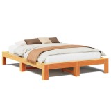Cumpara ieftin Cadru pat fara saltea, maro ceruit, 160x200 cm, lemn masiv pin