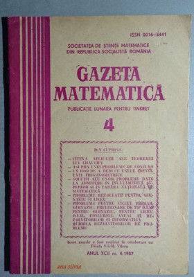 Gazeta matematica nr. 4 din 1987 foto