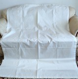 Cearceaf Vintage din bumbac cu broderie manuala pe o latura scurta- 1 pers.