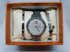 Set Ceas Dama Argintiu Zonfei cu 2 Bratari, Elegant, Quartz, Cadran Argintiu, Curea Metal, 36mm