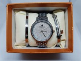 Cumpara ieftin Set Ceas Dama Argintiu Zonfei cu 2 Bratari, Elegant, Quartz, Cadran Argintiu, Curea Metal, 36mm