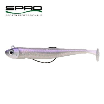 SHAD SPRO GUTSBAIT UV 110 MM PLUS OFFSET 3/0 14 GR OPAL AND PEARL foto
