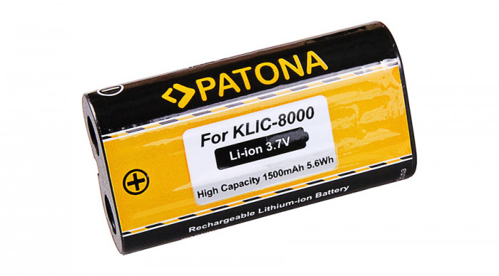 Kodak EasyShare Z612 Z712 IS Z812 IS Z1012 IS KLIC-8000 1500mAh / 3.7V / 4.8Wh Baterie Li-Ion / baterie re&icirc;ncărcabilă - Patona