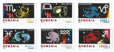 Romania, LP 1574/2001, Semnele Zodiacului (I), MNH foto
