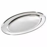 Tava ovala pentru servire din inox, finisaj lucios, lungime 40 cm, argintie, Kinghoff