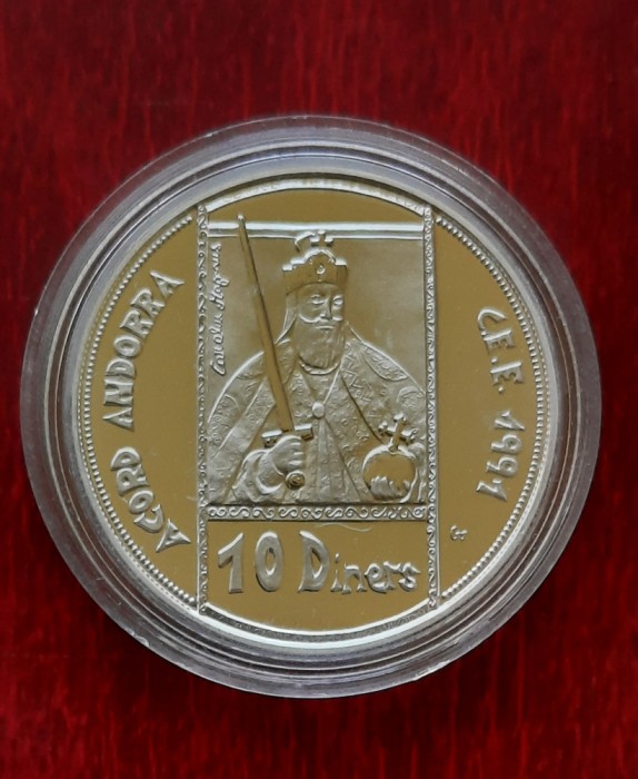 Moneda de argint 925 - 10 Diners &quot;Joan Marti&quot; ECU, Andorra 1992 - A 3449