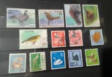 Lot Japonia &ndash; Fauna Japoniei, păsări și animale, 14 timbre ștampilate -A40