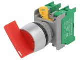 Comutator Rotativ 22mm Roșu 3A 230VAC