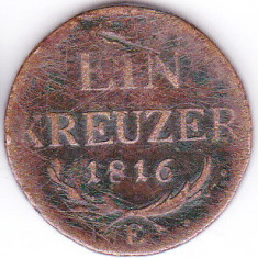 7. Transilvania Alba Iulia,Austria,Ungaria 1 creitar,kreuzer,krajczar 1816 E RAR