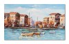 Tablou veliere in port pictat manual, 100x60cm ulei pe panza in cutit efect 3D, Magistral