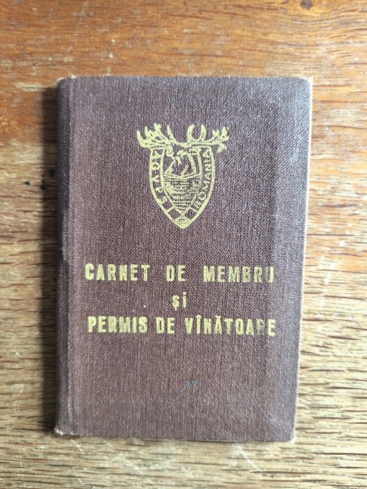 Carnet de Membru si Permis de Vanatoare 1988 / C1DP