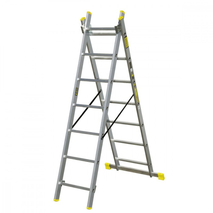 Scara aluminiu, Metalkas, 2 tronsoane, 7 trepte, max 150 kg, 1.9-2.9 m