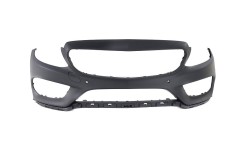 Bara fata Mercedes Clasa C (W205), 01.2014-12.2018, cu 4 gauri pentru Senzori de parcare (PDC); grunduit; Cu gaura pentru camera, Aftermarket