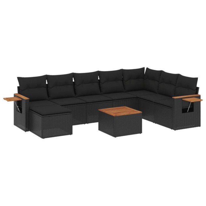 Patio Sofa Set 9-Locuri Black