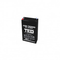 Acumulator AGM VRLA 6V 2,9A dimensiuni 65mm x 33mm x h 99mm F1 TED Battery Expert Holland TED002877 (20)