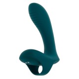 Vibrator dublu pentru deget PLAYBOY Wrapped Around Your Finger, 9 funcții de vibrație, rezistent la apă, verde