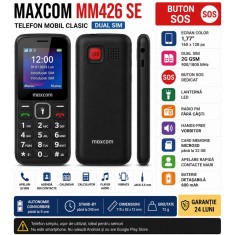 Telefon Mobil Maxcom Comfort MM426 SE Dual SIM Negru , Buton SOS, Taste Mari