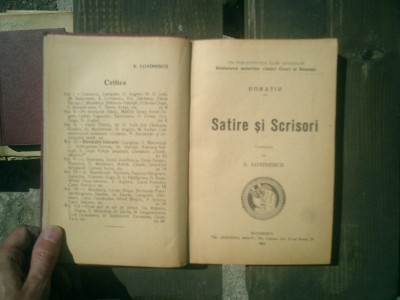 Horatiu satire si scrisori - traduse de E. Lovinescu foto