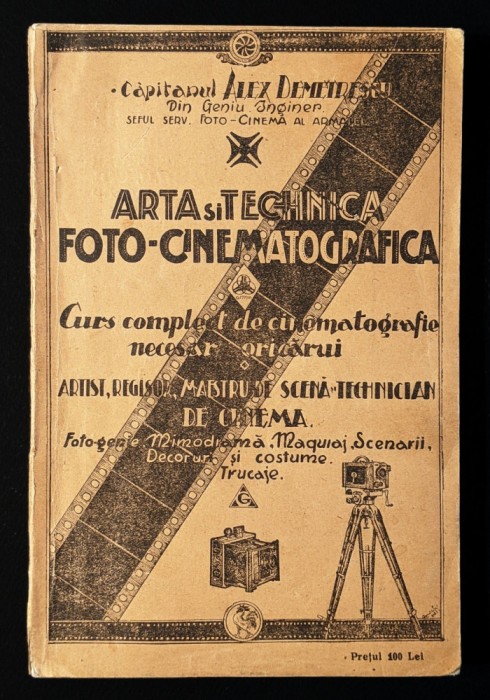 rara 1926 ARTA si TEHNICA FOTO CINEMATOGRAFICA cu ANUAR FOTO 255 pag 79 ilustratii Semnata autor. Ateliere Reclame Foto Tehnologie veche de laborator