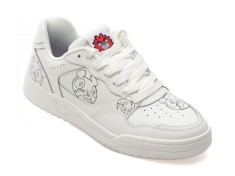 Pantofi sport SKECHERS albi, KOOPA, din piele naturala