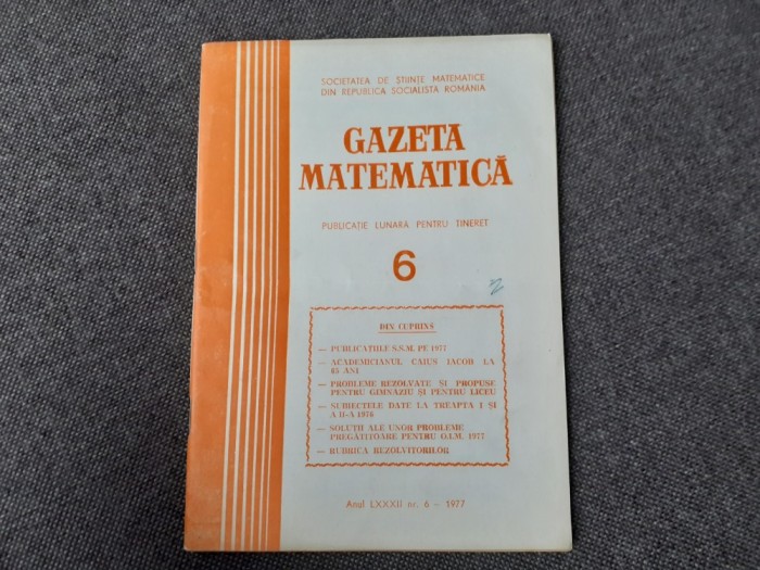 GAZETA MATEMATICA NR 6/1977