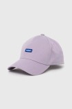 HUGO Blue șapcă de baseball din bumbac culoarea violet, cu imprimeu 50522266
