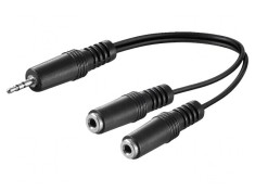 Cablu Audio 3.5mm 2x Soclu la Mufă 0.2m