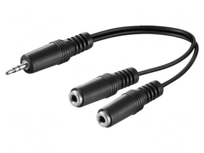 Cablu Audio 3.5mm 2x Soclu la Mufă 0.2m foto