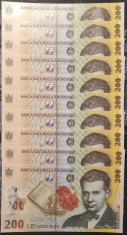 Bancnota 200 lei Romania - 2018 (2022) - serii consecutive foto