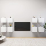 Dulapuri TV suspendate 8 buc., alb, 30,5x30x30 cm