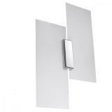 Lampi De Perete Fabiano Crom/Alb Otel/Sticla 2 Becuri Dreptunghiulare Moderne De Interior
