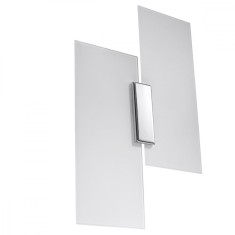 Lampi De Perete Fabiano Crom/Alb Otel/Sticla 2 Becuri Dreptunghiulare Moderne De Interior