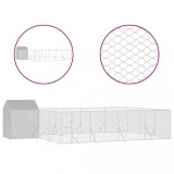 Cumpara ieftin Padoc exterior cu acoperis argintiu 10x6x2,5 m otel galvanizat