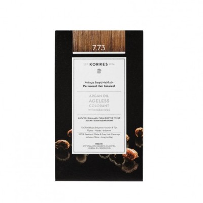 KORRES Vopsea permanentă de păr cu ulei de argan și ceramide - 7.73 Golden Mocha foto