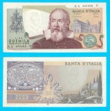 Italia (p#103) 2.000 Lira 1983 aUNC+ &#039;Galileo&#039; serie: KA 422402 V