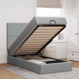 VidaXL Cadru de pat otoman cu saltea țesătură gri deschis 80x200cm 3313029