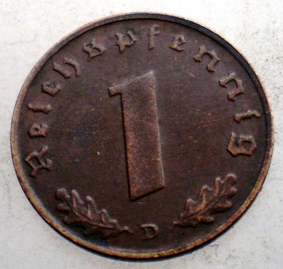2.463 GERMANIA 1 REICHSPFENNIG 1937 D foto