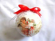 glob pt craciun cu ingeras ,Decoratiune brad sarbatori iarna 29873