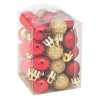 Set 36 Globuri Craciun Rosu Auriu, Diametru 2cm, Plastic, Ornament Brad, Decoratiuni Craciun