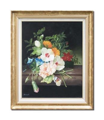Tablou celebru pictat manual inramat, Aranjament floral, 65x55cm ulei pe panza, reproducere Rachel Ruysch, Fabulos foto