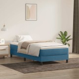Cumpara ieftin Pat cu arcuri fără saltea Albastru &icirc;nchis 90x220 cm catifea
