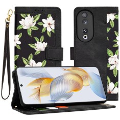 Husa flipcraft pentru honor 90 - protectie 360, design floral, flowers of the dawn foto
