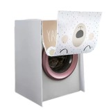 Husa Masina Spalat Sunmostar Impermeabila 56x54x86cm Alb/Maro Protectie Accesorii