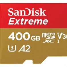 Card de memorie SanDisk Extreme MicroSDXC, 400GB, UHS-I U3, Clasa 10, V30 + Adaptor SD