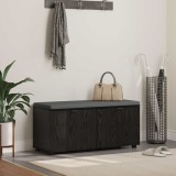 vidaXL Bancă pentru hol cu pernă cu ușă Stejar Negru 100 x 38 x 46 cm 891489