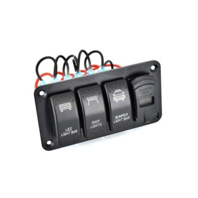 Carcasa suport cu 3 butoane tip Rocket ,voltmetru si USB foto