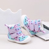 Cizme imblanite cu imprimeu ponei pentru fetite (Marime Disponibila: Marimea 27)