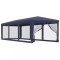 Cort de petrecere cu 8 pereti din plasa, albastru, 3x9 m, HDPE