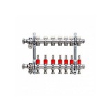 DISTRIBUITOR-COLECTOR 7 CIRCUITE 1 INOX KERMI CU DEBITMETRE 3 4 EUROCON